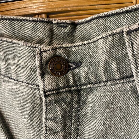 Vintage Levi's 521 sage cut off Jean Shorts Distressed Raw Hem USA made 14 - Picture 2 of 8